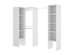 Meublori Corner Wardrobe Structure, Open Corner Hanger, 226x79x186 cm, White