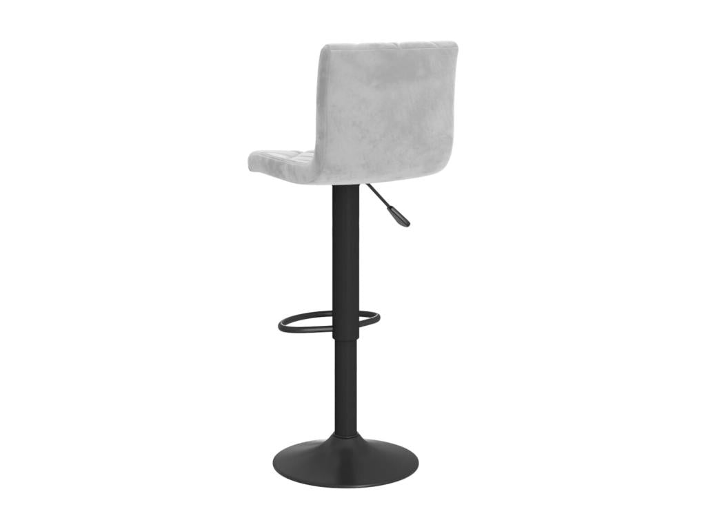 Bar stools, 2 pcs, light grey velvet, 9
