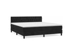 Meublori bed base with black velvet mattress 180x200