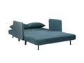 Meublori - 2-seater convertible sofa in velvet, 120cm wide - Duck blue