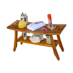 EcoDecors Satori 34-Inch, Teak Shower Bench, Wooden Bench, Bathroom Bench, Shower Seats for Adults, Teak Shower Stool