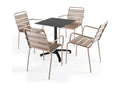 Meublori black laminate patio table and 4 chairs
