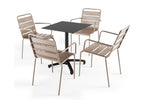 Meublori black laminate patio table and 4 chairs