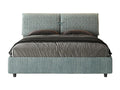 Upholstered bed without slatted base, 160x210 cm, Meublori 7 fabric, light blue.