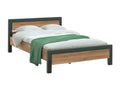 Double bed in oak wood and metal, 160 cm, Meublori 2