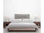 Meublori Smooth Velvet Headboard with Buttons 105x50 Beds 105 - Beige