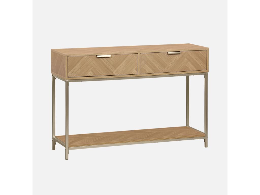 Console table - two drawers - one shelf - W 110 x D 35 x H 75cm