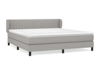 Meublori bed base with light grey 180x200 mattress, fabric