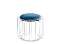 Reverse pouf, comfortable silver side table