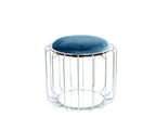 Reverse pouf, comfortable silver side table