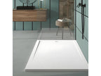 White shower tray with slate finish, Meublori CACH colored grate - 190x90 cm