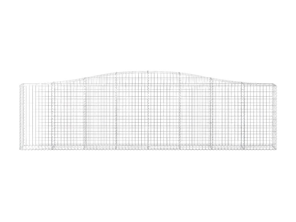 Arched gabion baskets, 10 pieces, 400x30x100/120 cm, galvanized iron