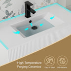 Wavy Line 30/36/48 Bathroom Vanity Set with Sink & Faucet