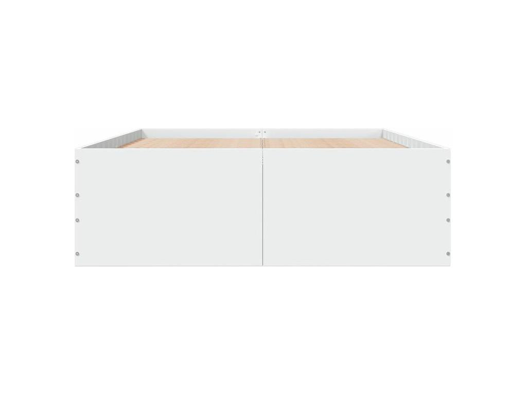 White bed frame 140x200 engineered wood