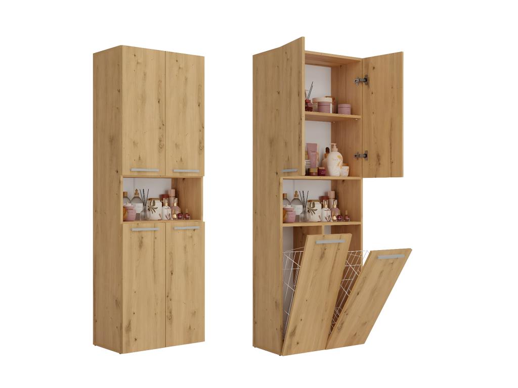 Laviecasa - Bathroom cabinet with 2 wire baskets - Bathroom storage - 174x60x30 - Tall cabinet FNCH00564