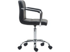 Office chair - Faux leather / Chrome metal - Black - Meublori V2