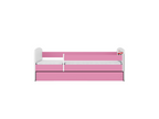 Meublori fire-engine pink bed without drawer with 160/80 mattress