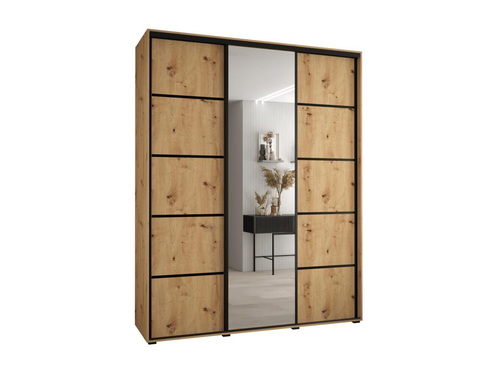 Meublori 5 Sliding Door Wardrobe 235.2/190/45 3 Doors Meublori/Black