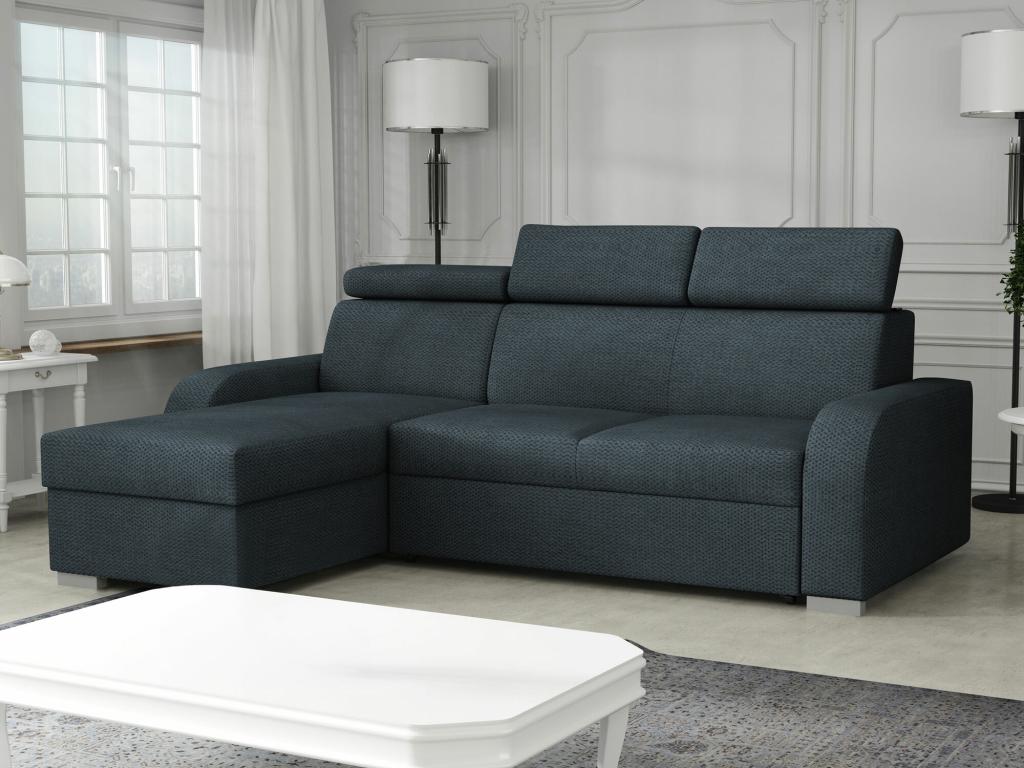 Laviecasa 100 Corner Sofa, Blue, Sleeping Function, Bed Box, 235x170x85cm VISL10010