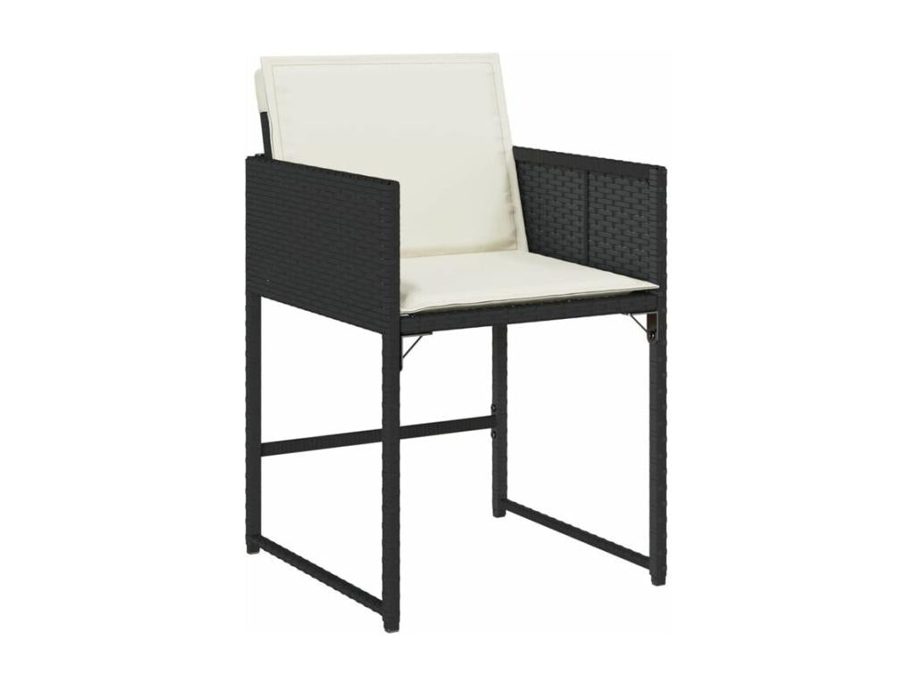 9-piece garden dining set with black resin wicker cushions