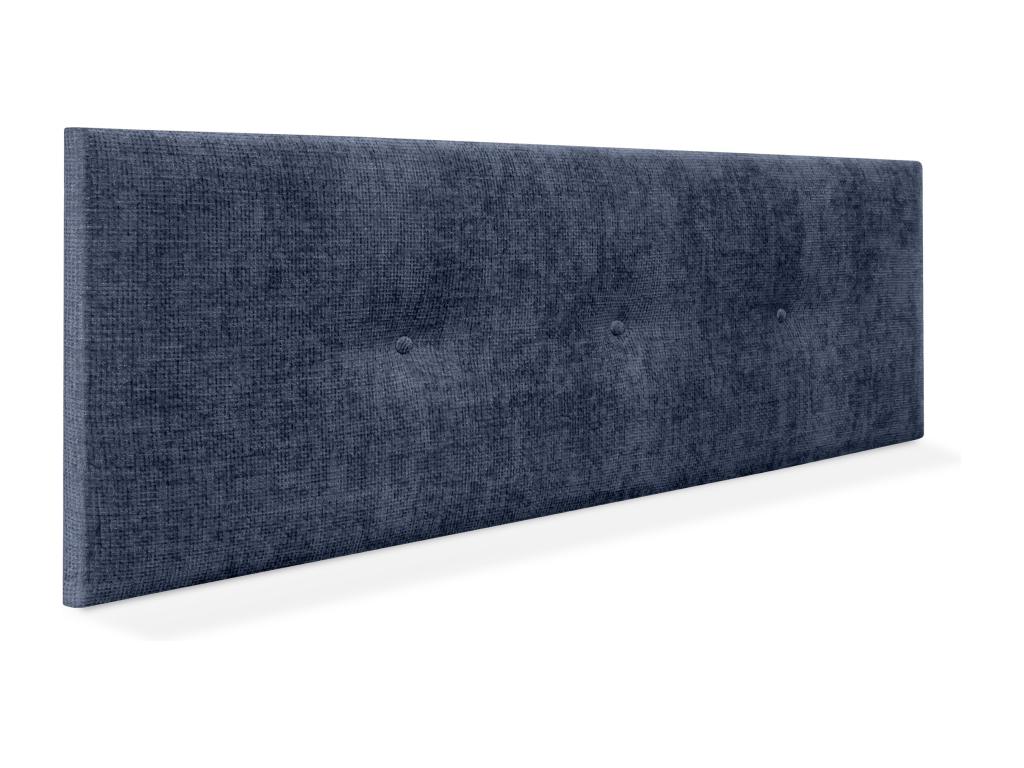 Meublori Natural Wool Headboard with Buttons 135x50cm for 120/135cm Beds - Blue