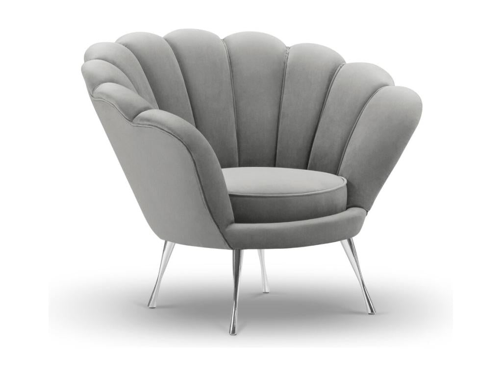 Meublori - Meublori armchair in dark grey velvet - 98x78x76cm