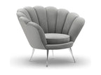 Meublori - Meublori armchair in dark grey velvet - 98x78x76cm