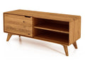 Meublori - TV stand with doors in natural oiled wild oak