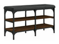 Brown oak shoe bench 82x32x47 Engineered wood
