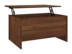 Coffee table, brown oak, 80x55.5x41.5 cm, engineered wood