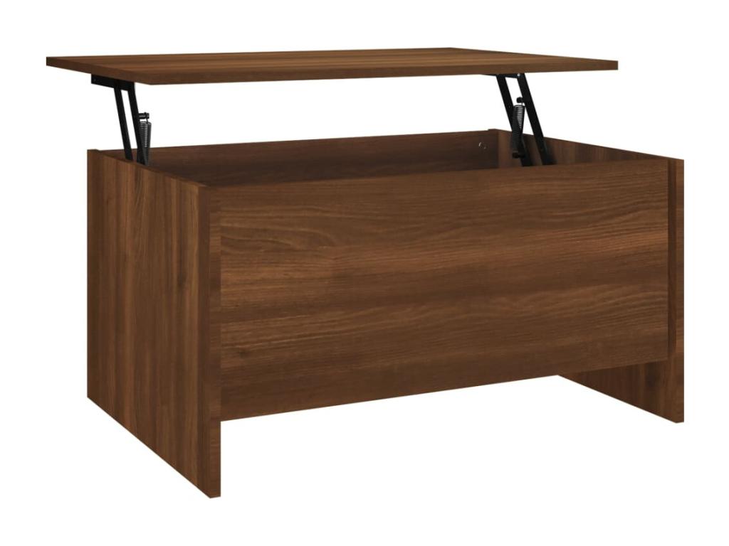 Coffee table, brown oak, 80x55.5x41.5 cm, engineered wood