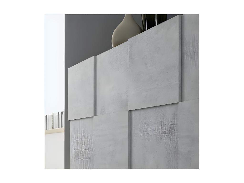 2-door, 4-drawer sideboard in light waxed concrete - Meublori