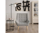 Grey fabric and wood armchair Meublori 83x93