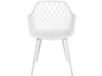 Chair with armrests, polypropylene, Meublori - White