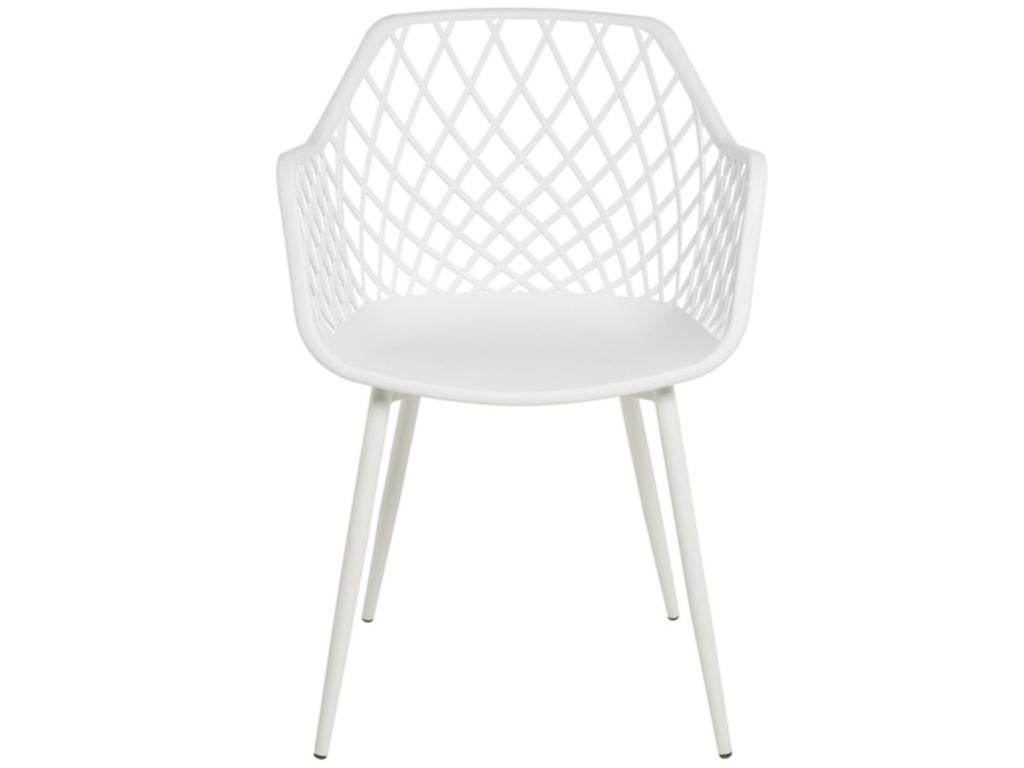 Chair with armrests, polypropylene, Meublori - White