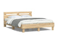 Bed frame with LED lighting, without mattress, oak, Meublori, 150x200 cm