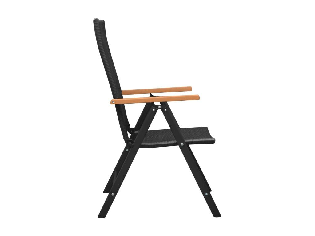 Stackable garden chairs, 2 pieces, woven resin, black EEFV83614