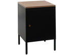 Meublori-L84 Bedside Table - Bedside Cabinet, Chest of Drawers, Side Table - Metal, 63x40x40cm - Melamine - Black
