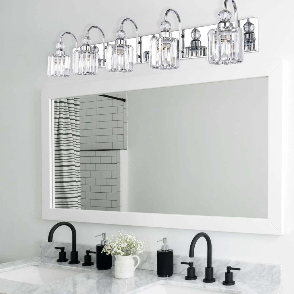 Chrome/ Black/ Gold Modern Over Mirror Crystal Bathroom Restroom Wall Lighting Fixtures Bath Lights Vanity Light