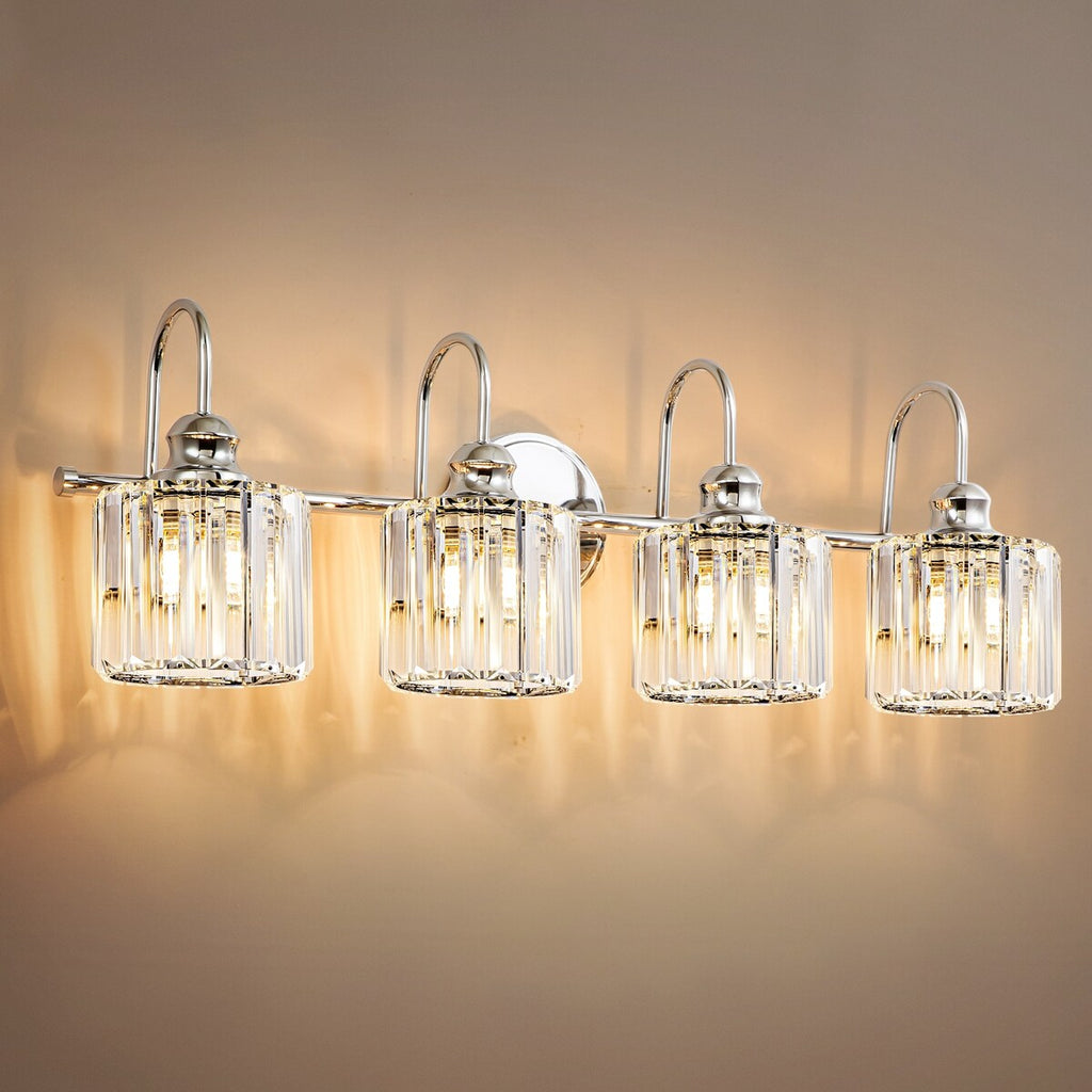 Chrome/ Black/ Gold Modern Over Mirror Crystal Bathroom Restroom Wall Lighting Fixtures Bath Lights Vanity Light