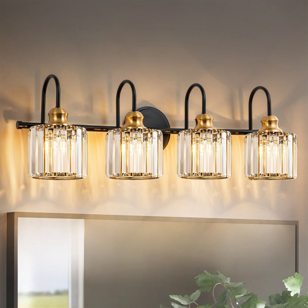 Chrome/ Black/ Gold Modern Over Mirror Crystal Bathroom Restroom Wall Lighting Fixtures Bath Lights Vanity Light