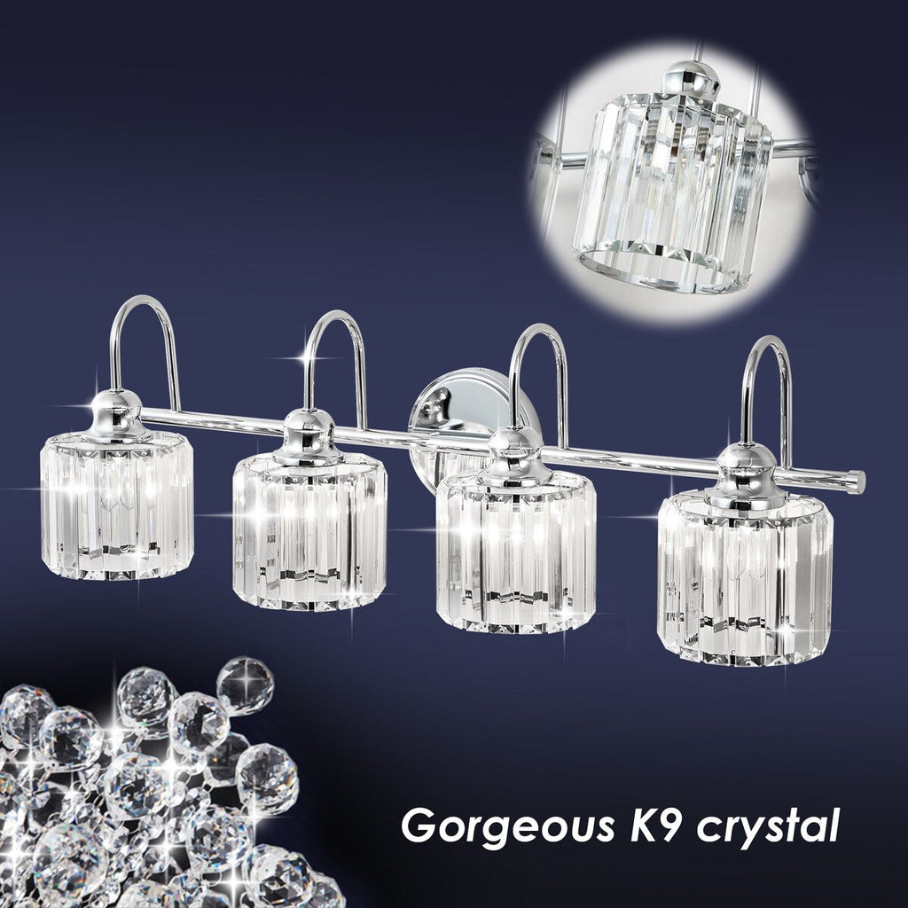 Chrome/ Black/ Gold Modern Over Mirror Crystal Bathroom Restroom Wall Lighting Fixtures Bath Lights Vanity Light