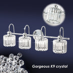 Chrome/ Black/ Gold Modern Over Mirror Crystal Bathroom Restroom Wall Lighting Fixtures Bath Lights Vanity Light
