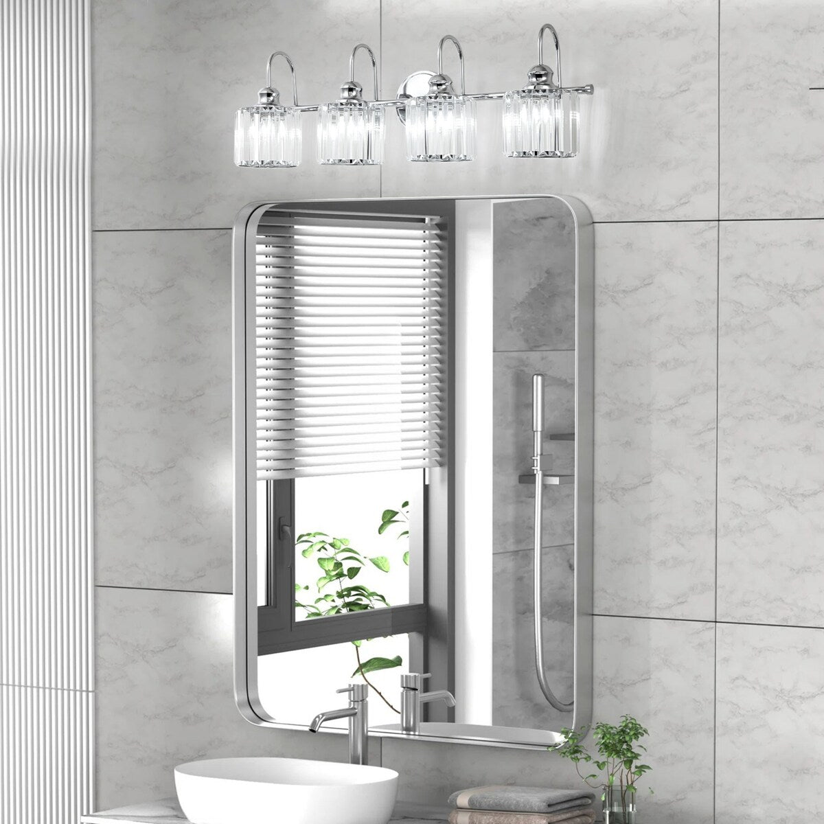 Chrome/ Black/ Gold Modern Over Mirror Crystal Bathroom Restroom Wall Lighting Fixtures Bath Lights Vanity Light