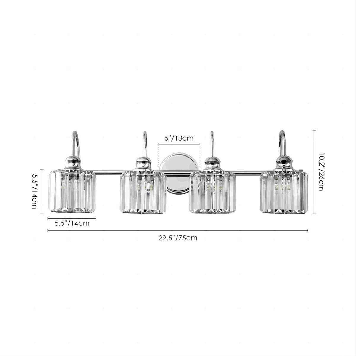 Chrome/ Black/ Gold Modern Over Mirror Crystal Bathroom Restroom Wall Lighting Fixtures Bath Lights Vanity Light