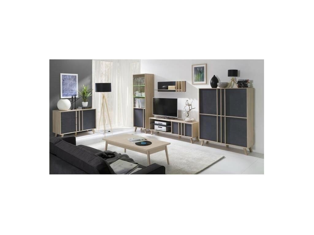 Meublori sideboard, small model, light oak and concrete grey