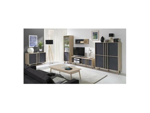 Meublori sideboard, small model, light oak and concrete grey