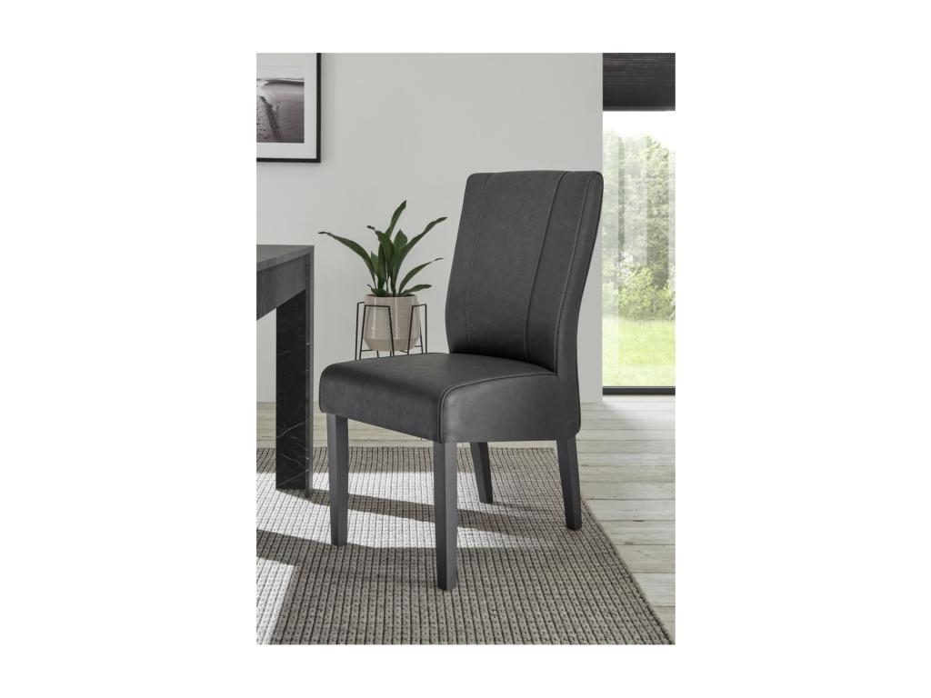 URBAN chair in grey faux leather, dimensions H99 x W46 x D63 cm, ideal for a modern and stylish dining room