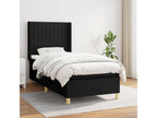 Meublori bed base with black mattress 90x190 cm fabric
