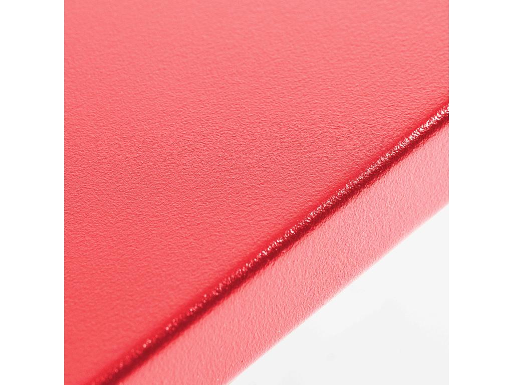 Square garden table and 8 red metal chairs set - Laviecasa WJCN75567